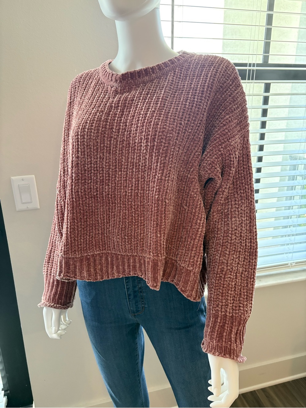 ZARA Knit Dusty Rose Chenille Oversized Sweater Size M NWOT - Picture 7 of 13